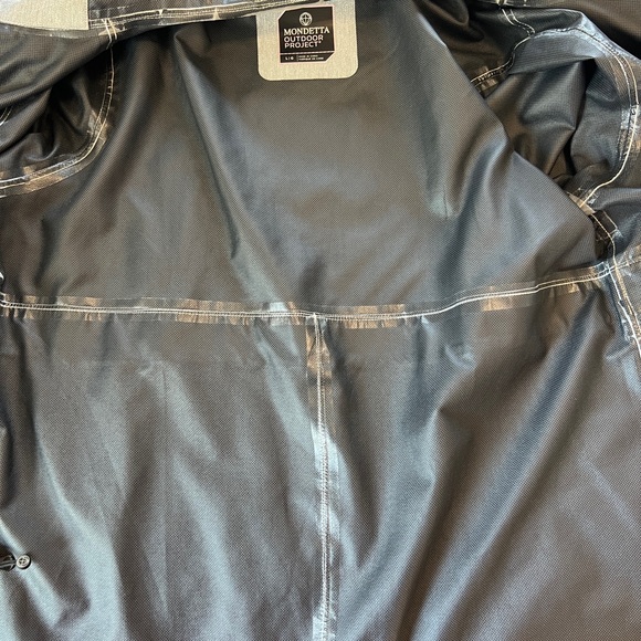 Mondetta brand tailored gray hooded women's zippered raincoat - size Large - Picture 16 of 16